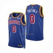 Camiseta Golden State Warriors Gary Payton II NO 0 75th Anniversary Azul